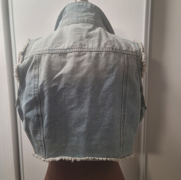 Highway jeans XL cropped distressed  denim vest - Picture 3 of 4